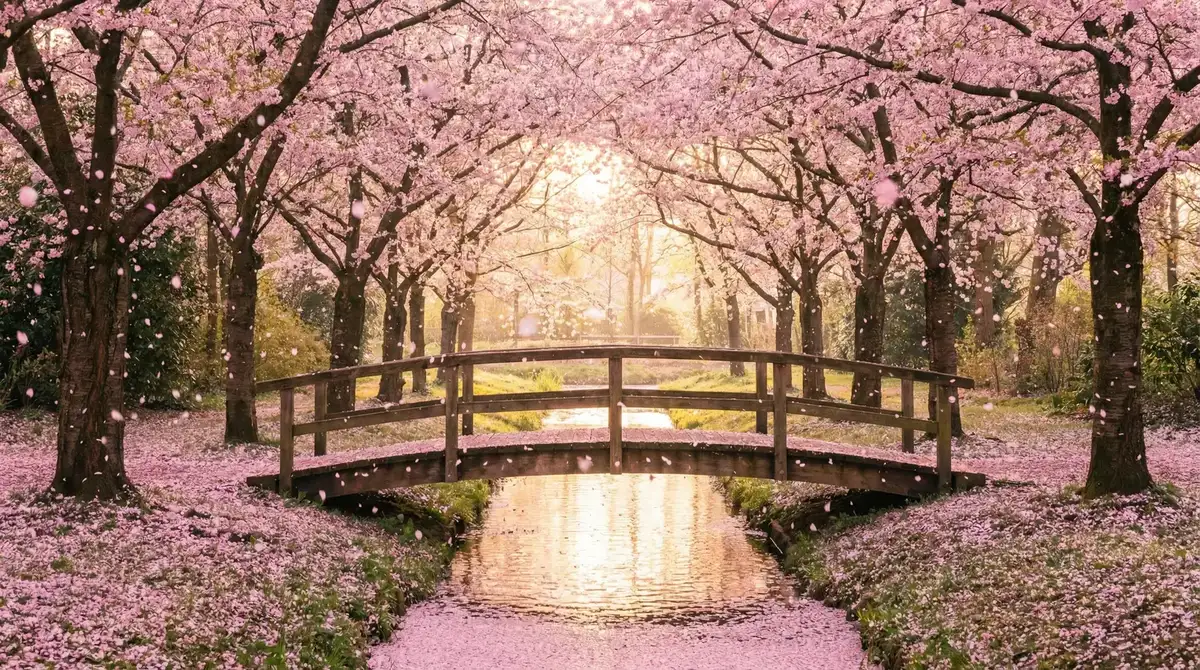 樱花桥畔 - 东风电视 唯美风景